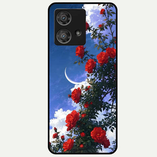  Rose Drift Flowers Glass Case For Moto Edge 40 Neo back cover – full design glossy printed glass finish