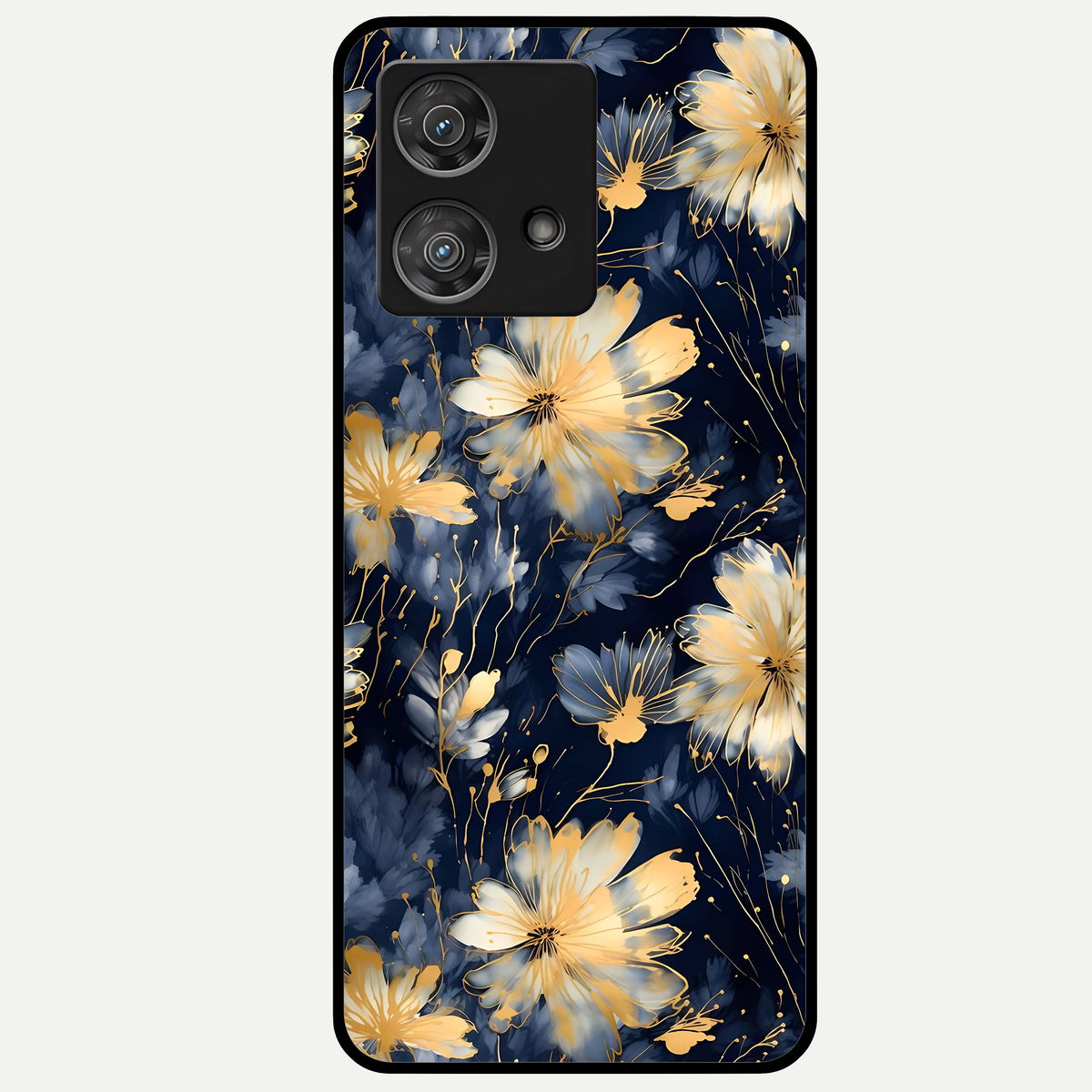  Royal Petal Dream Glass Case For Moto Edge 40 Neo back cover – full design glossy printed glass finish