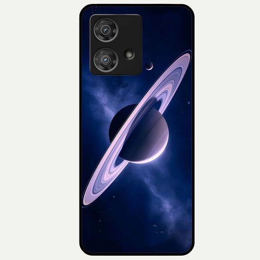  Saturn Ring Mystique Glass Case For Moto Edge 40 Neo back cover – full design glossy printed glass finish