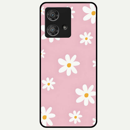  Soft Daisy Bliss Glass Case For Moto Edge 40 Neo back cover – full design glossy printed glass finish