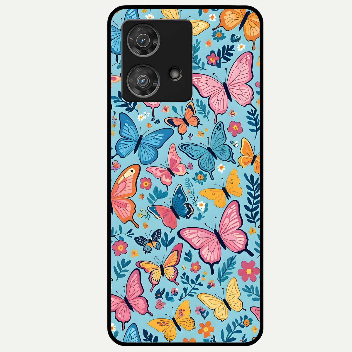  Spring Wing Garden Glass Case For Moto Edge 40 Neo back cover – full design glossy printed glass finish