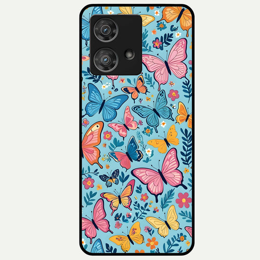  Spring Wing Garden Glass Case For Moto Edge 40 Neo back cover – full design glossy printed glass finish