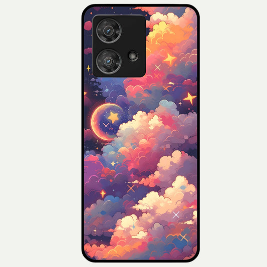  Starlit Dream Clouds Glass Case For Moto Edge 40 Neo back cover – full design glossy printed glass finish