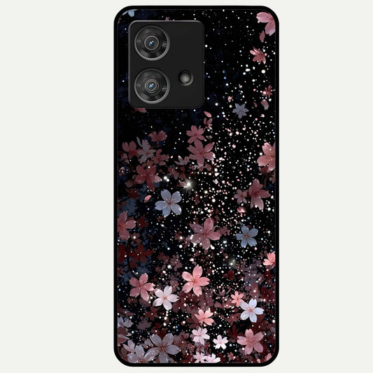  Starlit Flower Dreams Glass Case For Moto Edge 40 Neo back cover – full design glossy printed glass finish
