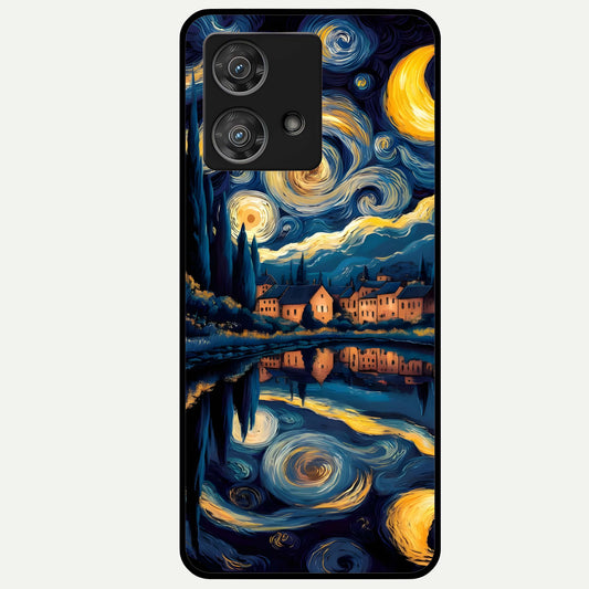  Starry Sky Serenity Glass Case For Moto Edge 40 Neo back cover – full design glossy printed glass finish