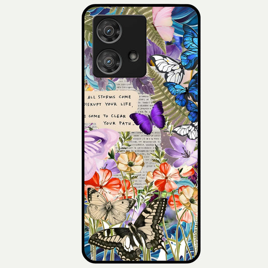  Storm Path Bloom Glass Case For Moto Edge 40 Neo back cover – full design glossy printed glass finish