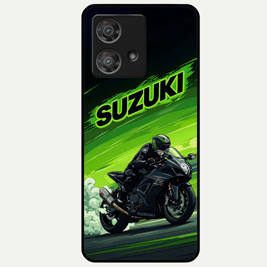  Suzuki Speed Beast Glass Case For Moto Edge 40 Neo back cover – full design glossy printed glass finish
