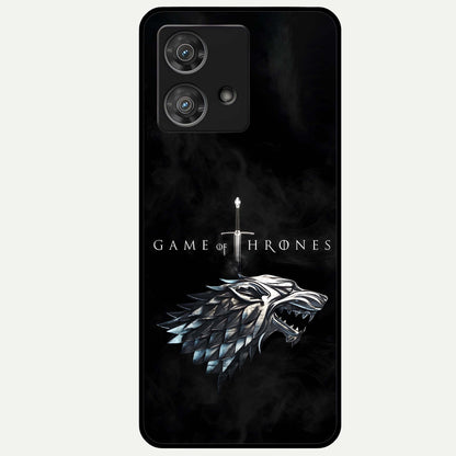  Throne Wolf Legacy Glass Case For Moto Edge 40 Neo back cover – full design glossy printed glass finish