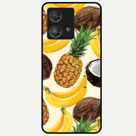  Tropical Fruit Mood Glass Case For Moto Edge 40 Neo back cover – full design glossy printed glass finish