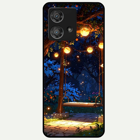  Twilight Garden Swing Glass Case For Moto Edge 40 Neo back cover – full design glossy printed glass finish