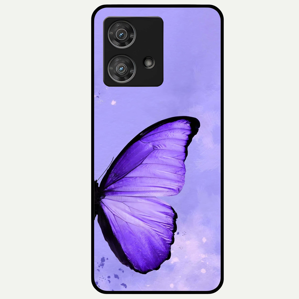 Violet Dream Wing Glass Case For Moto Edge 40 Neo back cover – full design glossy printed glass finish