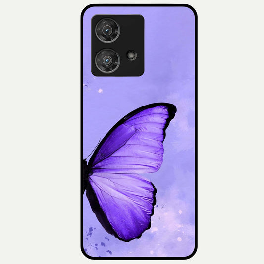  Violet Dream Wing Glass Case For Moto Edge 40 Neo back cover – full design glossy printed glass finish