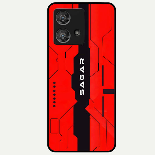  Voltage Rise CYBERPUNK Custom Name Glass Case For Moto Edge 40 Neo back cover – personalized glossy printed glass finish