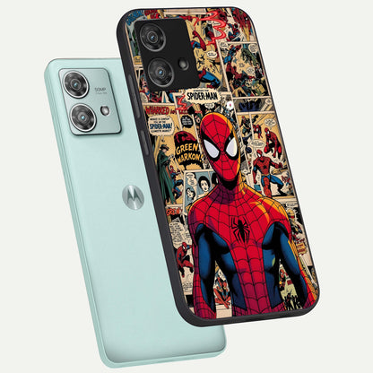  Aesthetic Spider phone case For Moto Edge 40 Neo showing premium glass back cover with detailed artwork