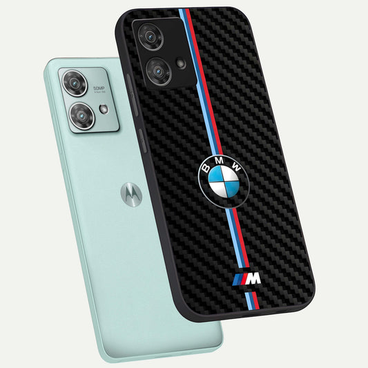  BMW Pattern phone case For Moto Edge 40 Neo showing premium glass back cover with detailed artwork