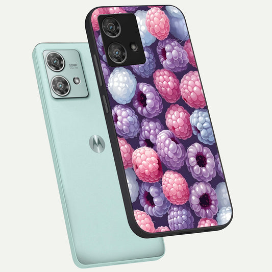 Berry Candy Pop phone case For Moto Edge 40 Neo showing premium glass back cover with detailed artwork