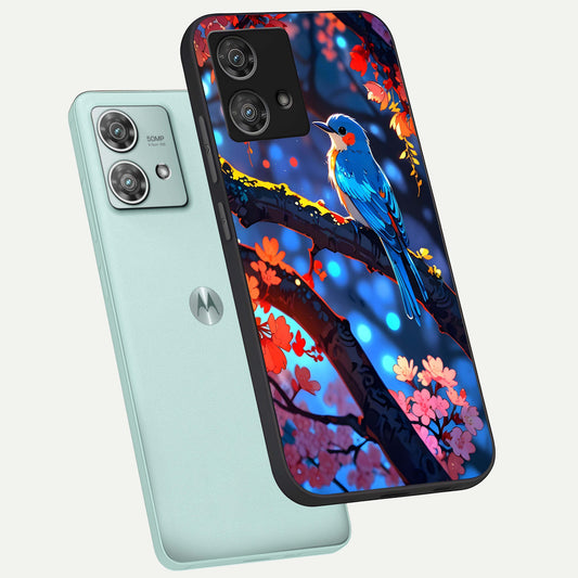  Blooming Water Drift phone case For Moto Edge 40 Neo showing premium glass back cover with detailed artwork