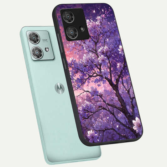  Blossom Tree phone case For Moto Edge 40 Neo showing premium glass back cover with detailed artwork
