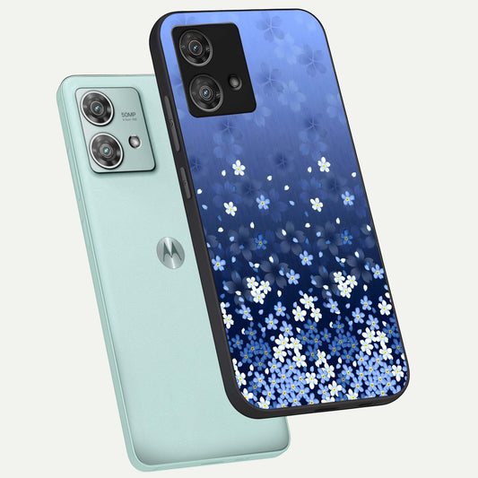  Blue Starry phone case For Moto Edge 40 Neo showing premium glass back cover with detailed artwork
