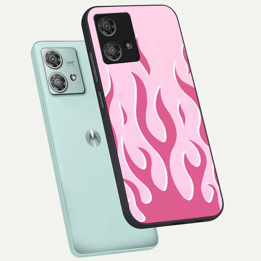  Blush Flame Energy phone case For Moto Edge 40 Neo showing premium glass back cover with detailed artwork