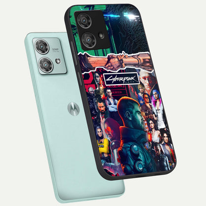  CYBERPUNK Legacy phone case For Moto Edge 40 Neo showing premium glass back cover with detailed artwork