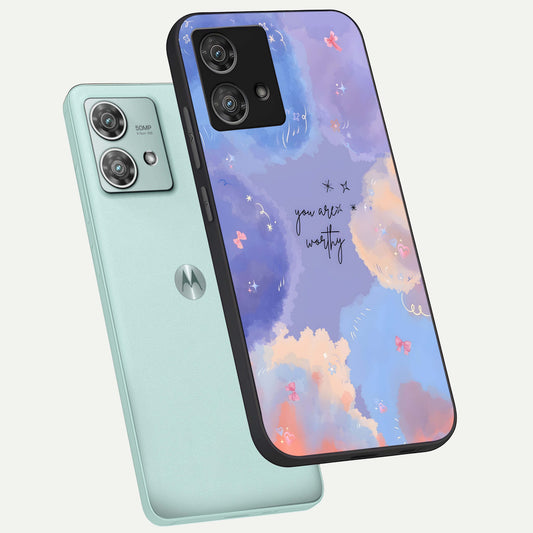  Celestial Cloud Magic phone case For Moto Edge 40 Neo showing premium glass back cover with detailed artwork