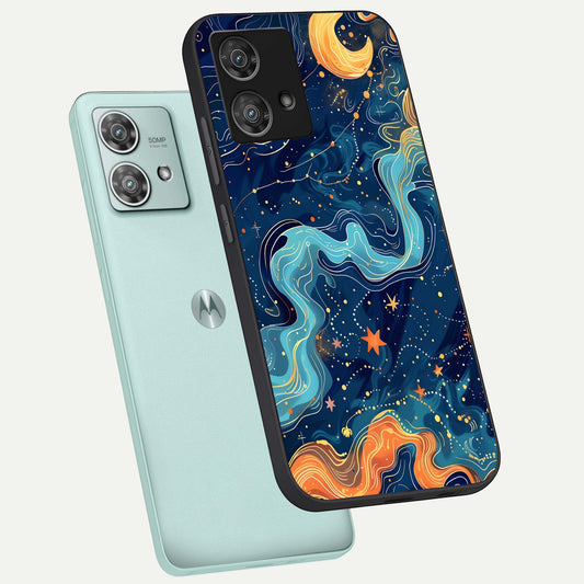  Celestial Dream Flow phone case For Moto Edge 40 Neo showing premium glass back cover with detailed artwork