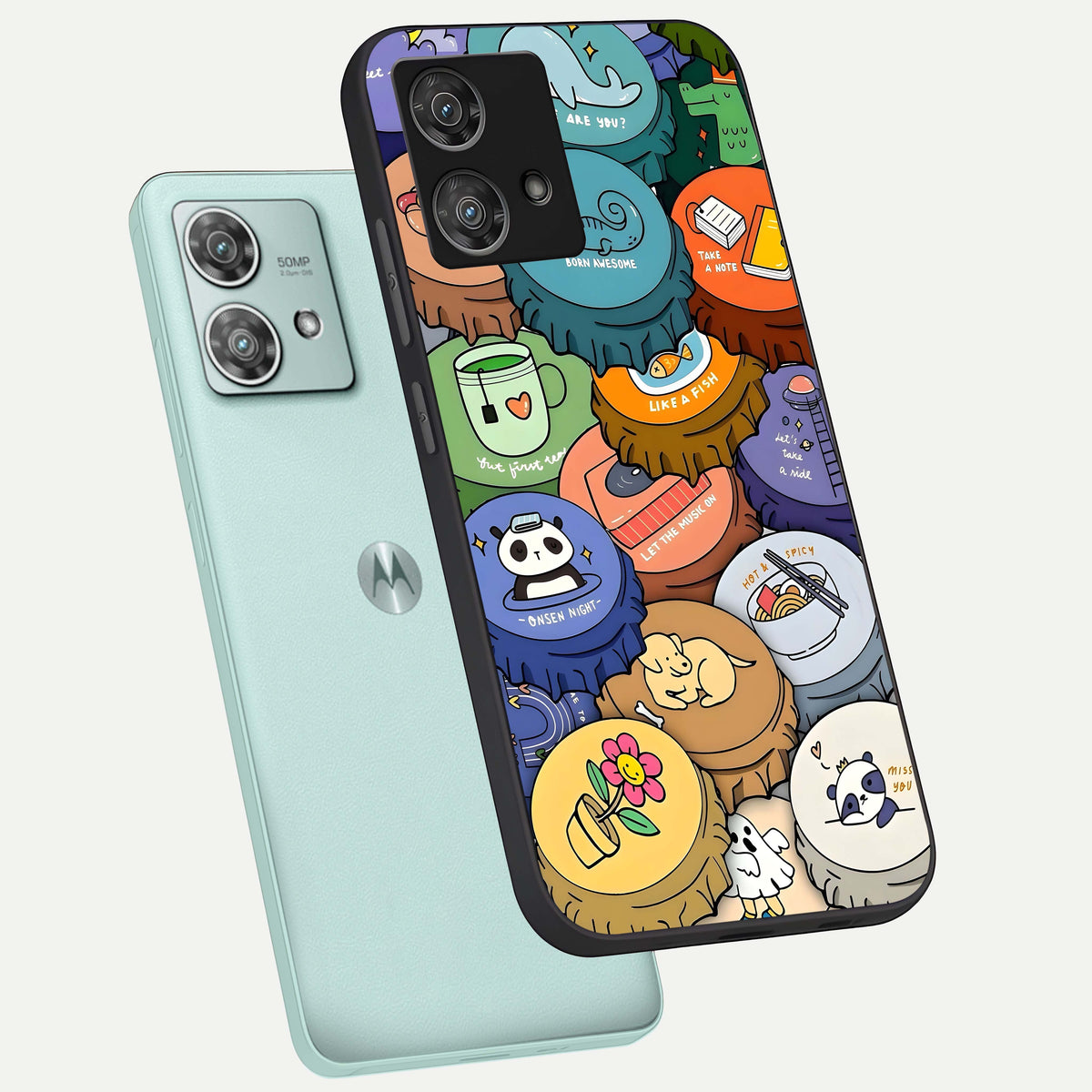  Coins Patterns phone case For Moto Edge 40 Neo showing premium glass back cover with detailed artwork