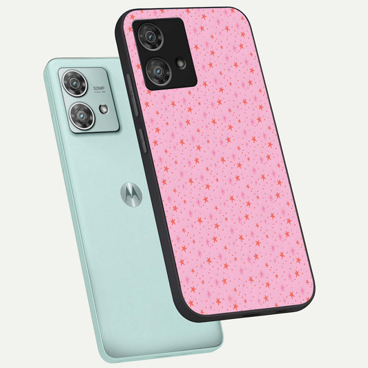  Cosmic Pink Sparkle phone case For Moto Edge 40 Neo showing premium glass back cover with detailed artwork