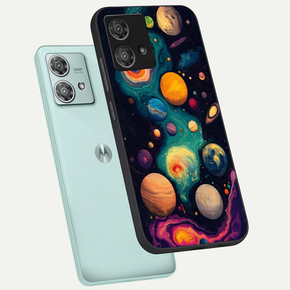  Cosmic Planet Journey phone case For Moto Edge 40 Neo showing premium glass back cover with detailed artwork