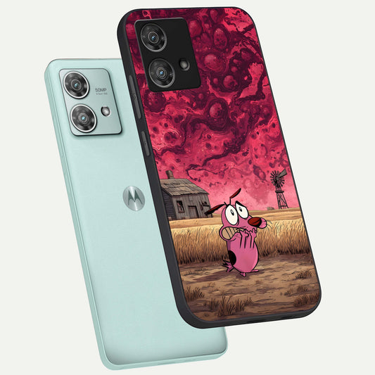  Courage Under Sky phone case For Moto Edge 40 Neo showing premium glass back cover with detailed artwork