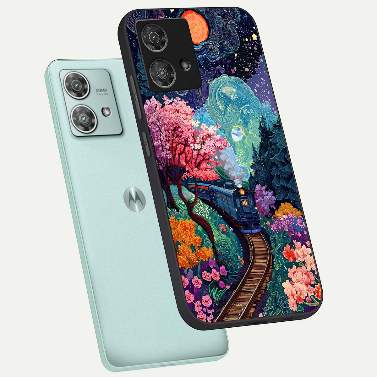  Digital Art phone case For Moto Edge 40 Neo showing premium glass back cover with detailed artwork
