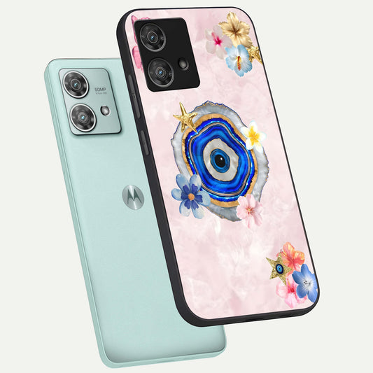  Divine Aura Bloom phone case For Moto Edge 40 Neo showing premium glass back cover with detailed artwork