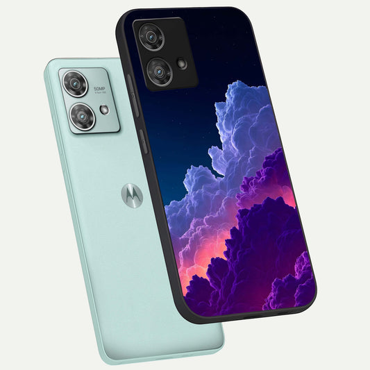  Dreamy Cloud Skies phone case For Moto Edge 40 Neo showing premium glass back cover with detailed artwork