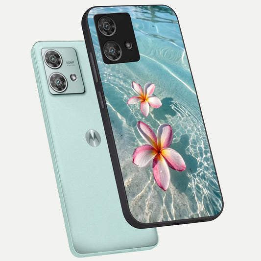  Floating Bloom Bliss phone case For Moto Edge 40 Neo showing premium glass back cover with detailed artwork