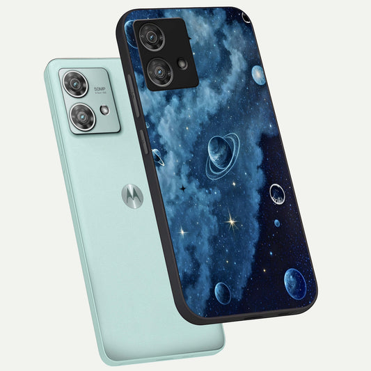  Galaxy Dream Space phone case For Moto Edge 40 Neo showing premium glass back cover with detailed artwork