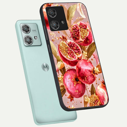  Golden Bloom Glow phone case For Moto Edge 40 Neo showing premium glass back cover with detailed artwork