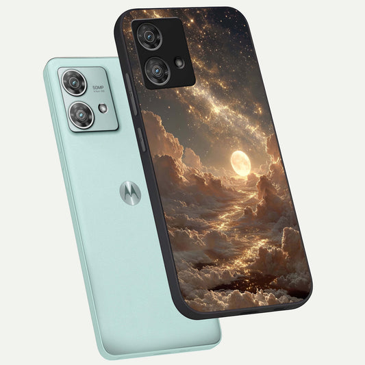  Golden Sky Dream phone case For Moto Edge 40 Neo showing premium glass back cover with detailed artwork
