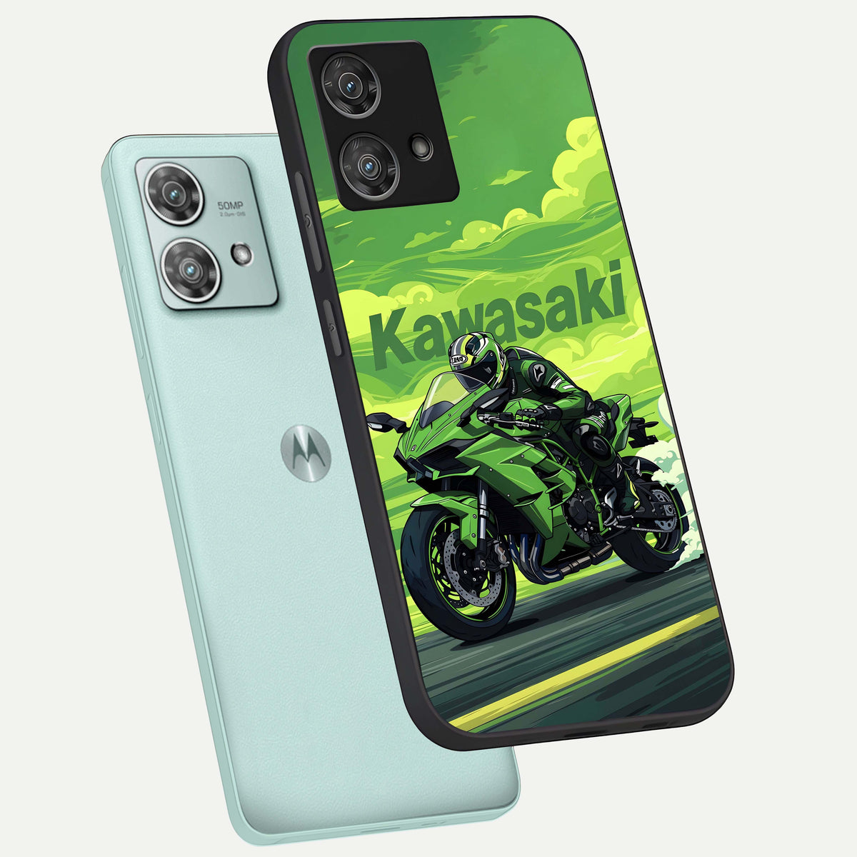  Greenery Sky phone case For Moto Edge 40 Neo showing premium glass back cover with detailed artwork