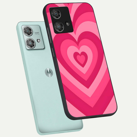  Layered Love Hearts phone case For Moto Edge 40 Neo showing premium glass back cover with detailed artwork