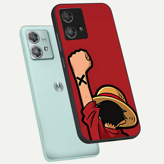  Luffy X Spirit phone case For Moto Edge 40 Neo showing premium glass back cover with detailed artwork