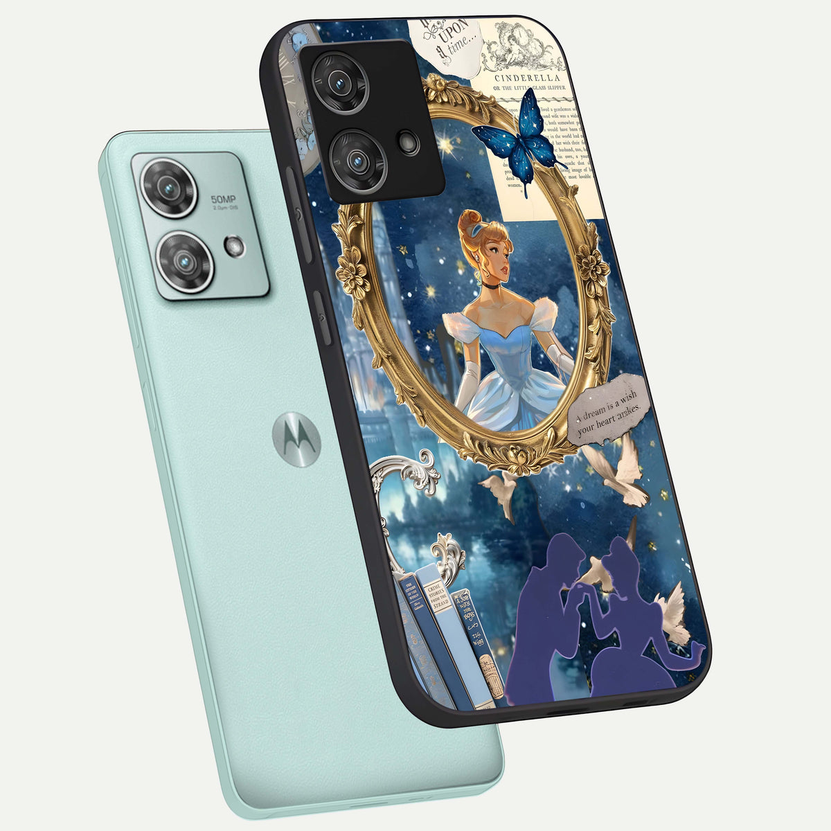  Midnight Queen phone case For Moto Edge 40 Neo showing premium glass back cover with detailed artwork