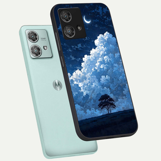  Midnight Sky Serenity phone case For Moto Edge 40 Neo showing premium glass back cover with detailed artwork