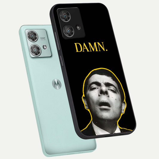  Mr Bean Damn phone case For Moto Edge 40 Neo showing premium glass back cover with detailed artwork