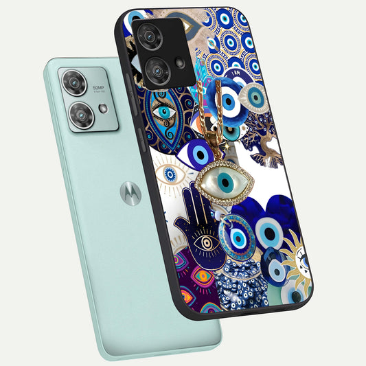  Mystic Charm Eye phone case For Moto Edge 40 Neo showing premium glass back cover with detailed artwork