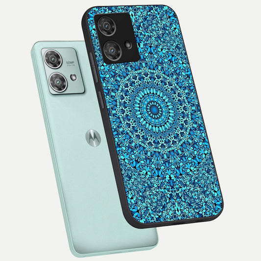  Ocean Bloom Mandala phone case For Moto Edge 40 Neo showing premium glass back cover with detailed artwork