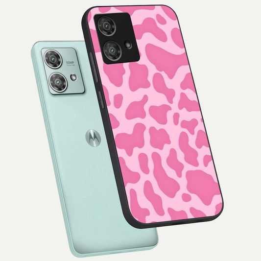  Pink Flowers in Water phone case For Moto Edge 40 Neo showing premium glass back cover with detailed artwork
