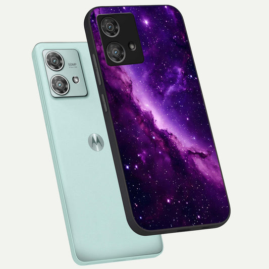  Purple Shade Sky phone case For Moto Edge 40 Neo showing premium glass back cover with detailed artwork