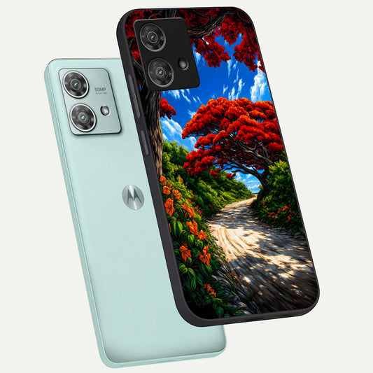  Red Eyes Pattern phone case For Moto Edge 40 Neo showing premium glass back cover with detailed artwork