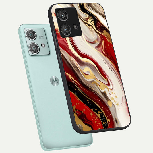  Red Trees Pathway phone case For Moto Edge 40 Neo showing premium glass back cover with detailed artwork
